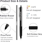 Lineon Erasable Gel Pens, 15 Pack Retractable Erasable Pens Clicker, Fine Point, Make Mistakes Disappear, 11 Black 2 Blue 2 Red Inks for Writing Planner and Crossword Puzzles