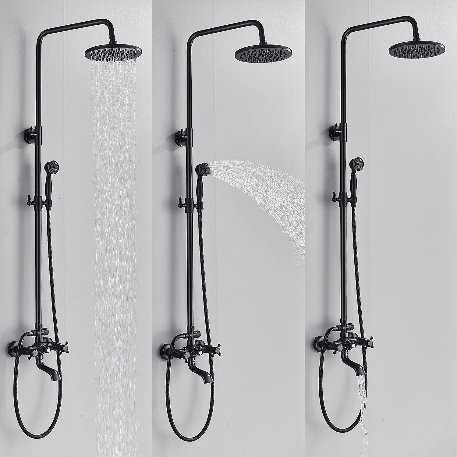 Oil Rubbed Nickel Adjustable Height Rainfall Shower System