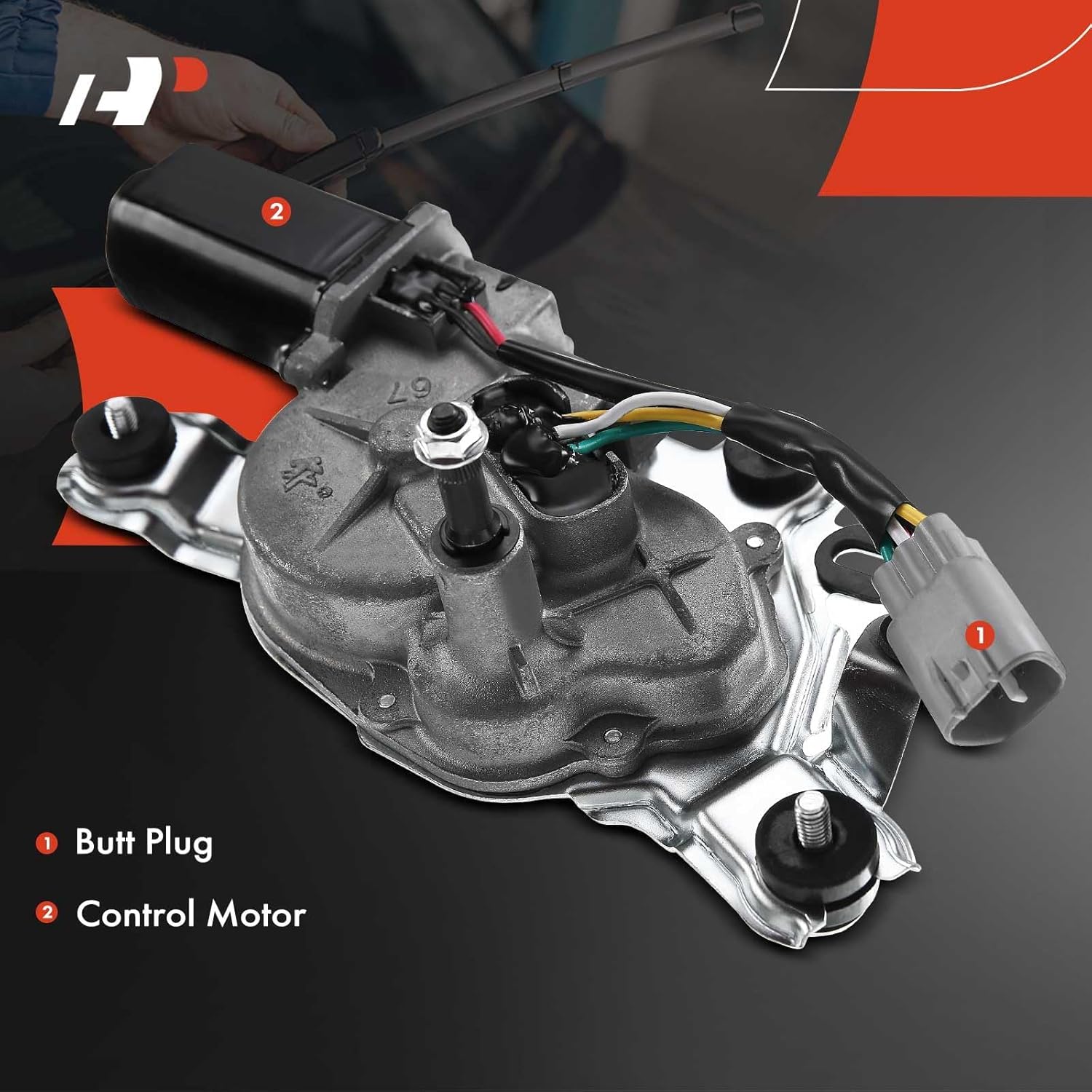 A-Premium Rear Windshield Wiper Motor Compatible with Toyota 4Runner 2003-2009, V6 4.0L/V8 4.7L, Sport Utility, 5-Pin, Replace# 259600-0183, 8513035080