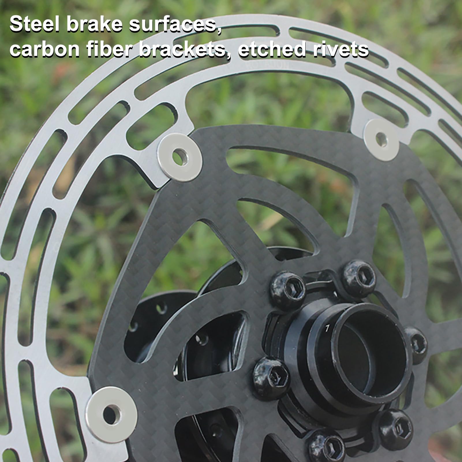 Tbest Rotor de Disco de Freno de Bicicleta, Rendimiento Estable de Acero de Fibra de Carbono Ligero con Disipación de Calor Adecuado para Bicicleta de Montaña