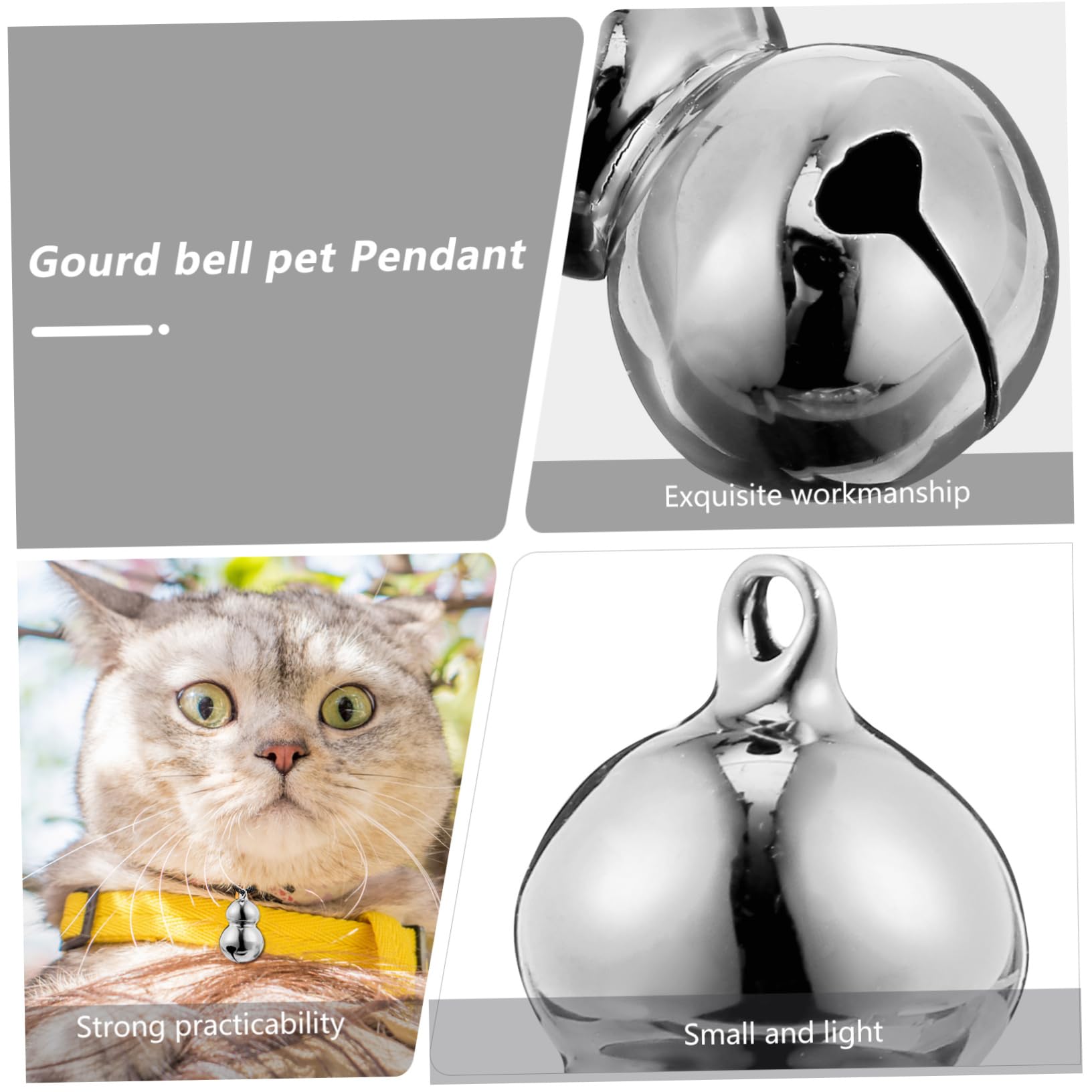 Toddmomy 5Pcs Pet Bells for Christmas Tree Ornaments DIY Decorations with Hanging Ring for Pet and Vacuum Gourd Design
