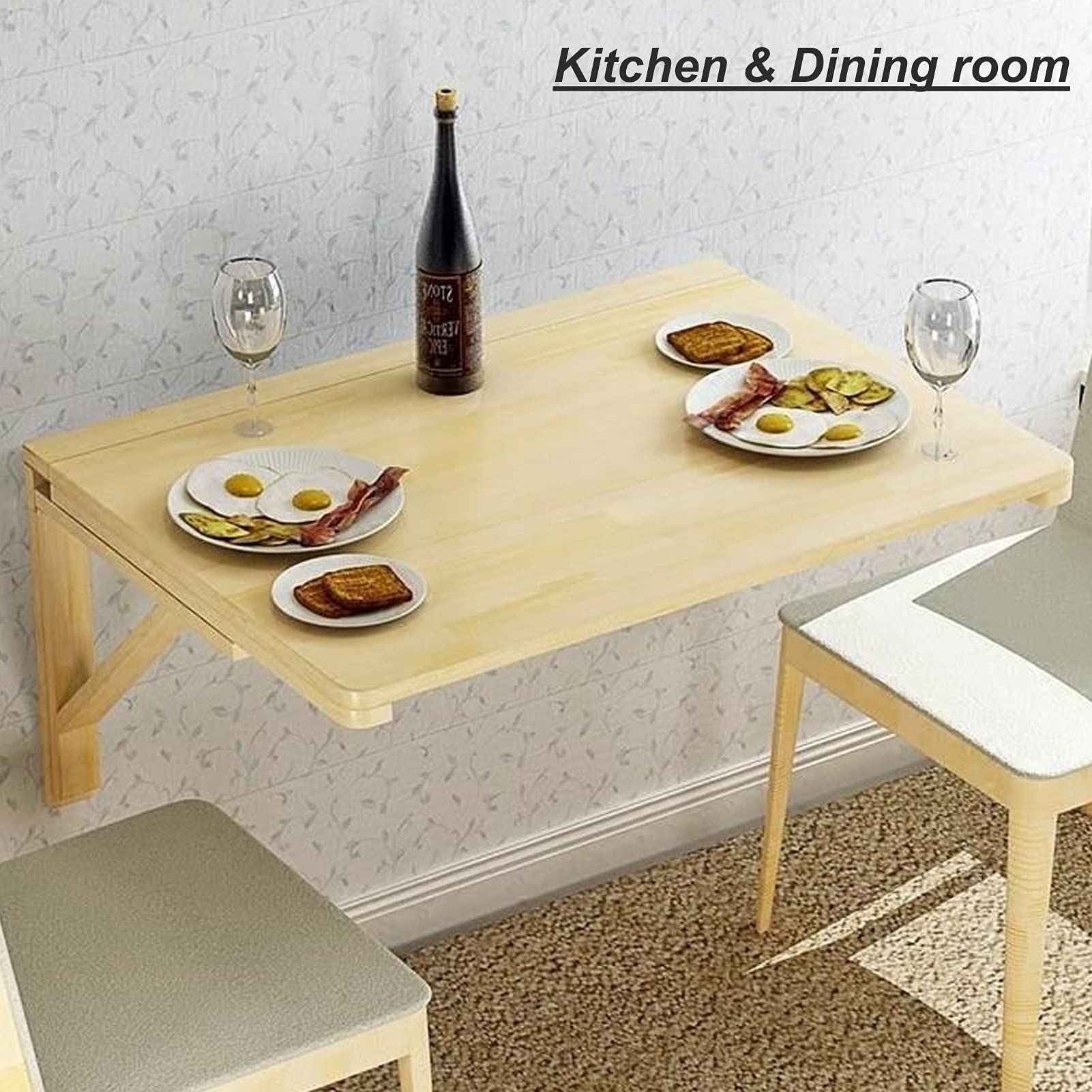 XJBTBA Tavolo Pieghevole a Parete per Cucina Scrivania salvaspazio per la casa Tavolo da Pranzo Galleggiante Compatto Scrivania da Parete Versatile Tavolo per Computer Pieghevole per Piccoli spazi