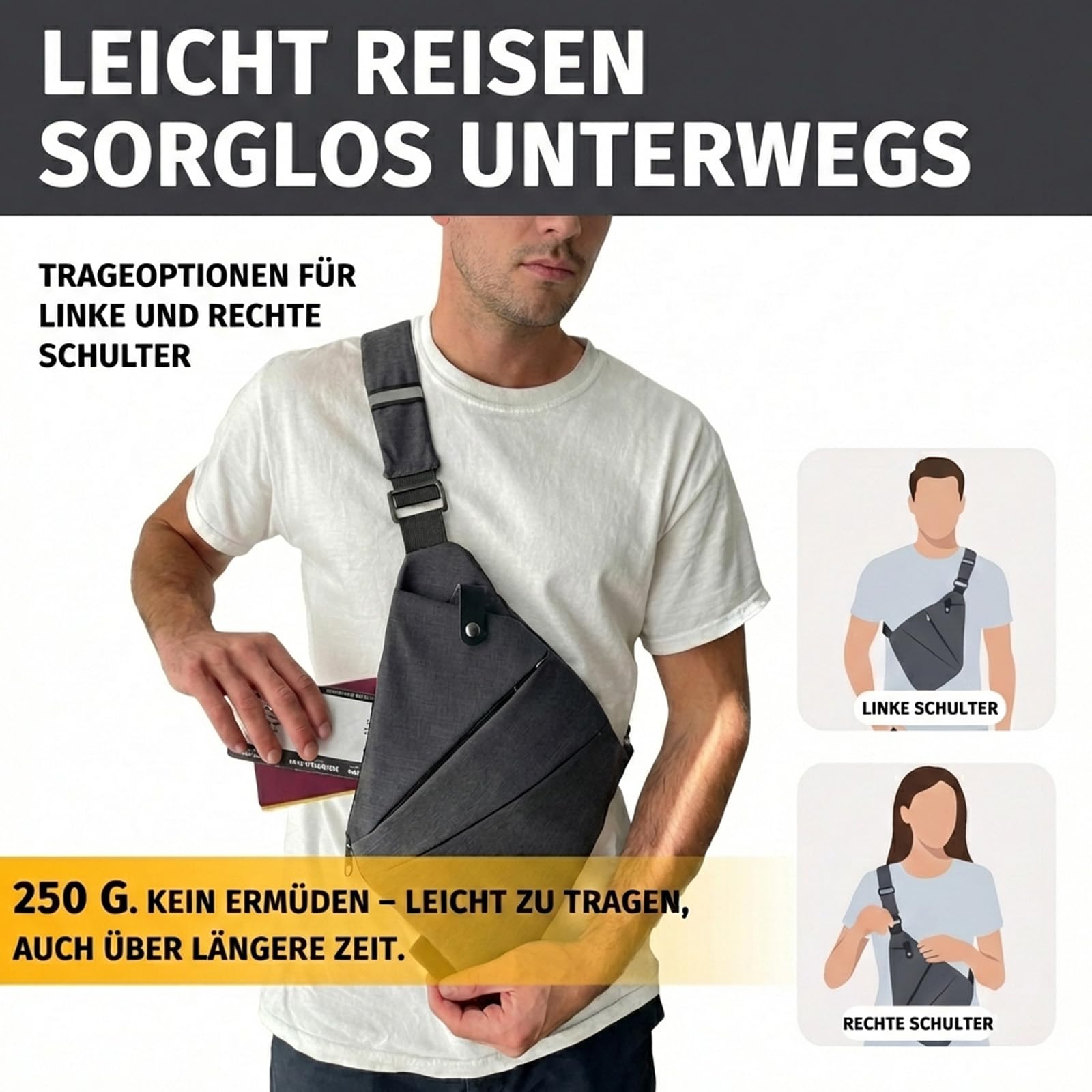 Gipfelfreund - Bolso antirrobo para hombre y mujer