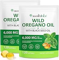 Vista 10 de Cápsulas blandas de aceite de orégano de 6000 mg, 120 unidades 2 en 1 formulado con aceite de semilla negra de 200 mg, cápsulas de aceite