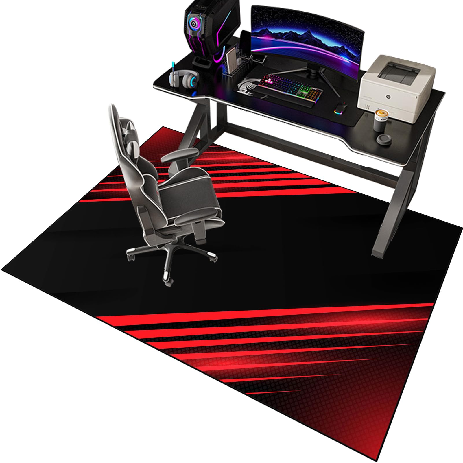 EYKWKB 130 x 160 cm Gaming Chair Mat for Carpet Floors, Chair Mat for Hard Floor, Carpet Protector Chair Mat, Office Chair Mat Desks Mats Large, Floor Protector for Home Office Study Wooden Floors