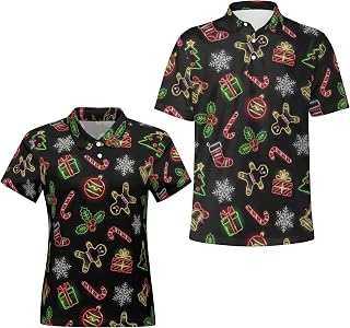 Funny Couple Golf Shirts,Matching Hawaiian Golf Shirt for Couple,Moisture Wicking Couple Polo Shirt for Men Women