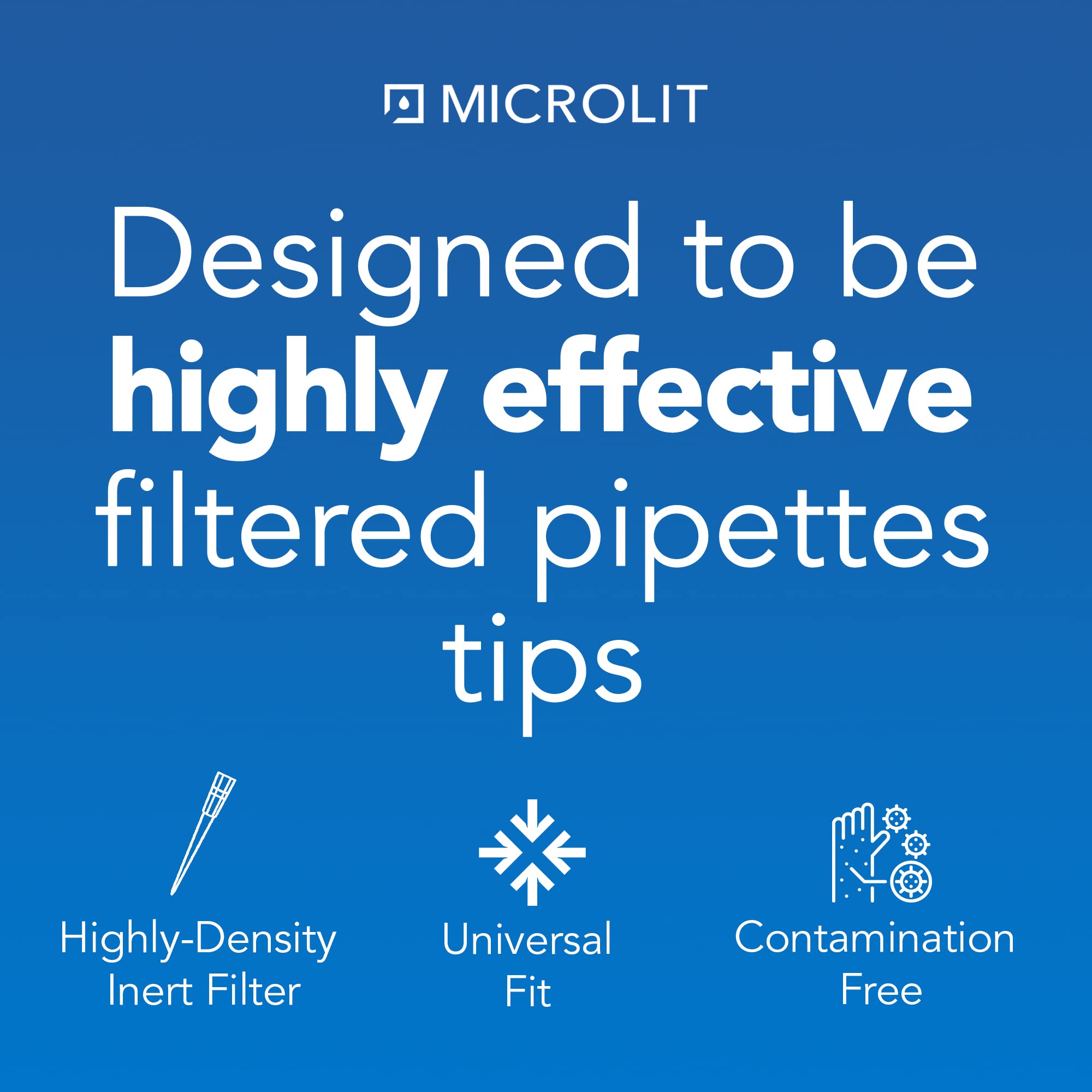 Microlit, micro punte per filtro per pipette – racked (scatola), sterile, filtrato, universale (200 ul (1 confezione da 10 rack – 960 punte))