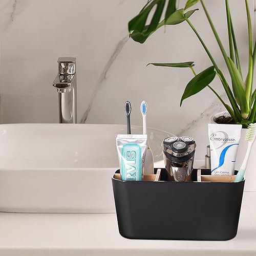 Miniatura 5 de HBlife Soporte para cepillos de dientes para baños, organizador de pasta de dientes con 5 ranuras, accesorios de baño, soporte de almacenamiento
