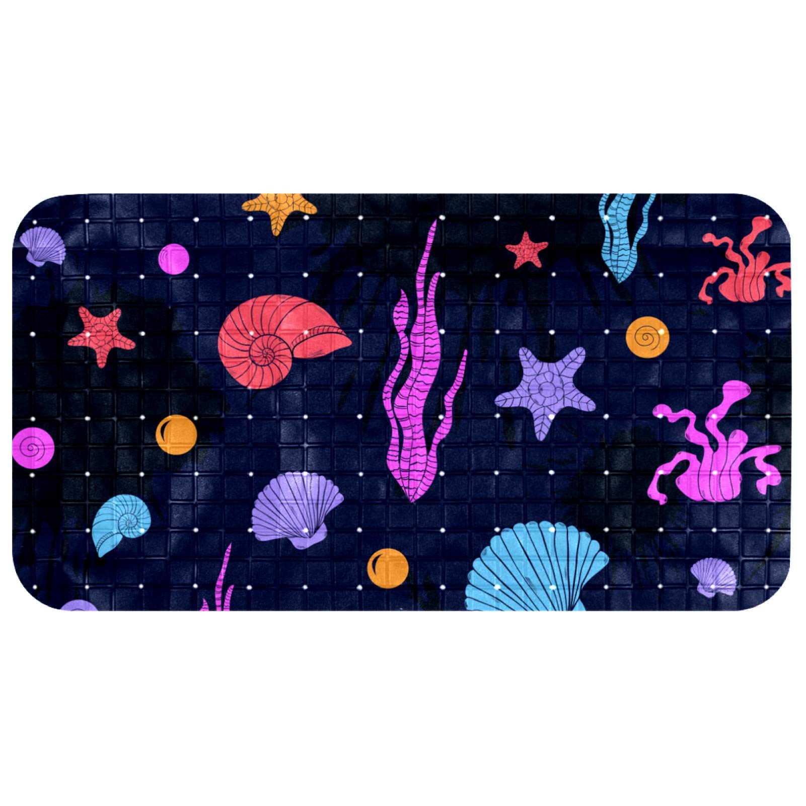 Tapis de bain grand modèle ovale 112 ventouses fond de baignoire sécurité enfant et adulte