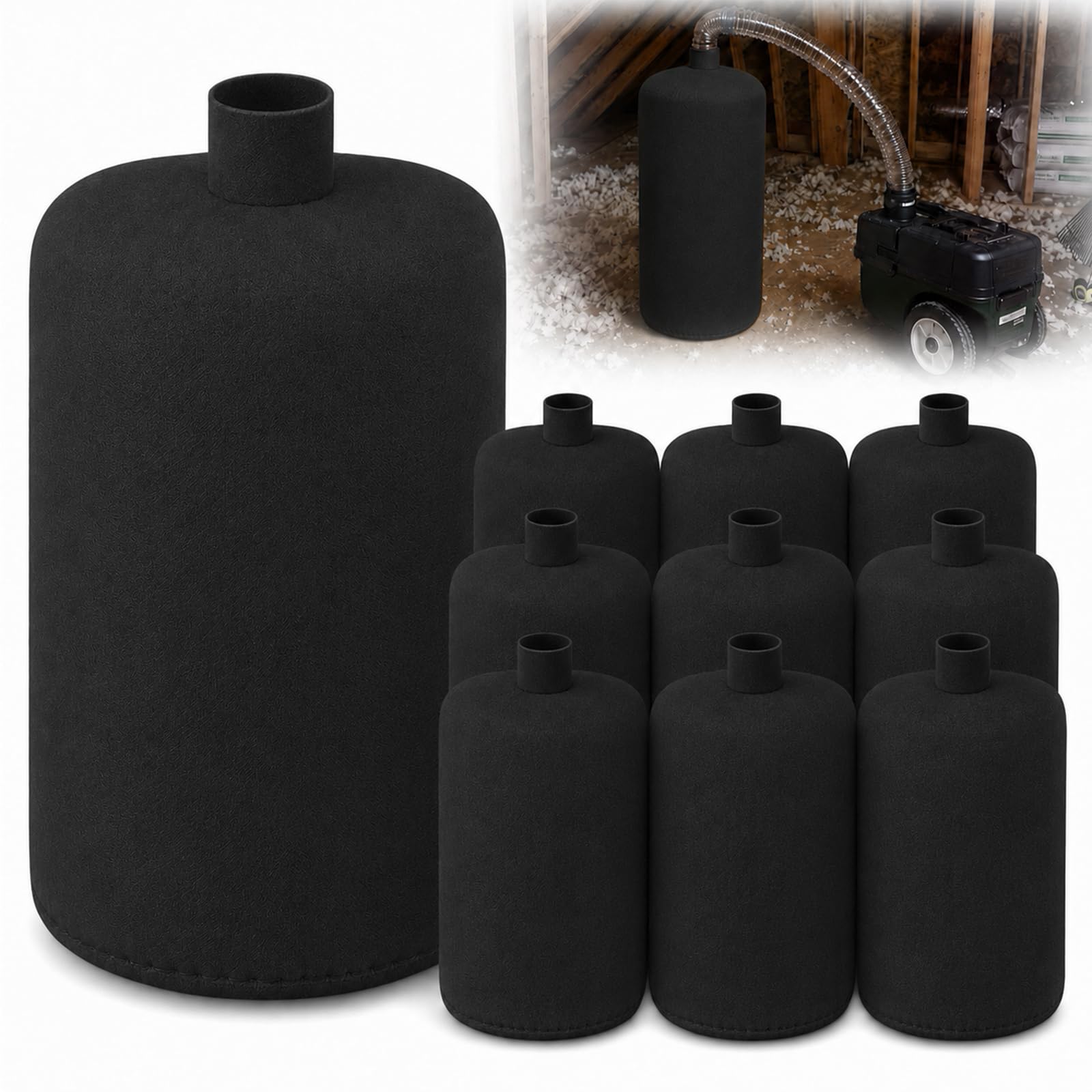 Pangda 10 Pack Insulation Removal Vacuum Bags Heavy Duty 75 Cu ft,Black