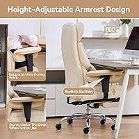 Vista 8 de Efomao Silla de oficina grande y alta con reposapiés, silla ejecutiva de malla transpirable, silla de escritorio de computadora resistente