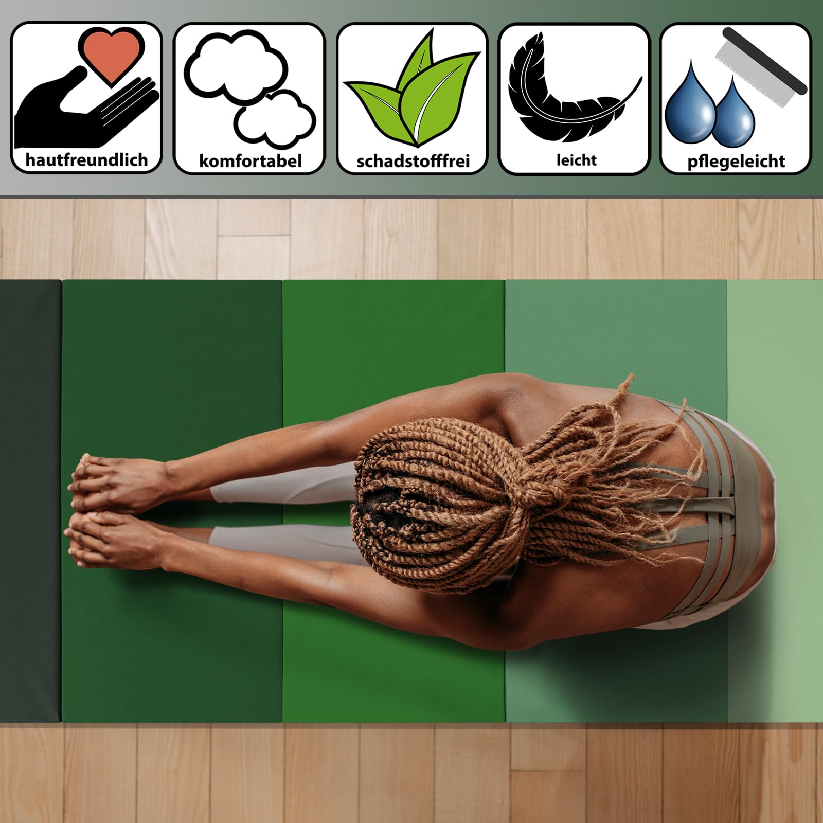 ALPIDEX Turnmatte klappbare Weichbodenmatte 185 x 78 x 3,2 cm Gymnastikmatte Sportmatte für zu Hause Kinder Erwachsene