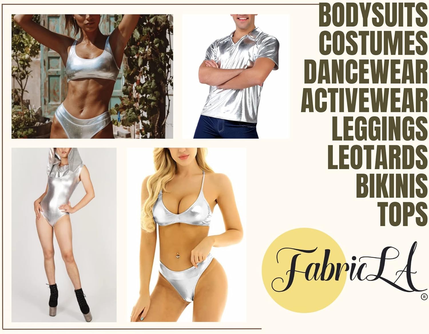 FabricLA | Silver Polyester Fabric | Metallic Foil Lame Spandex Material | 4-Way Stretch Knit Fabric | 60" Inches Wide | Polyester Fabric by The Yard for Dancewear, Costumes & Decoration - 1 Yard - Image 7