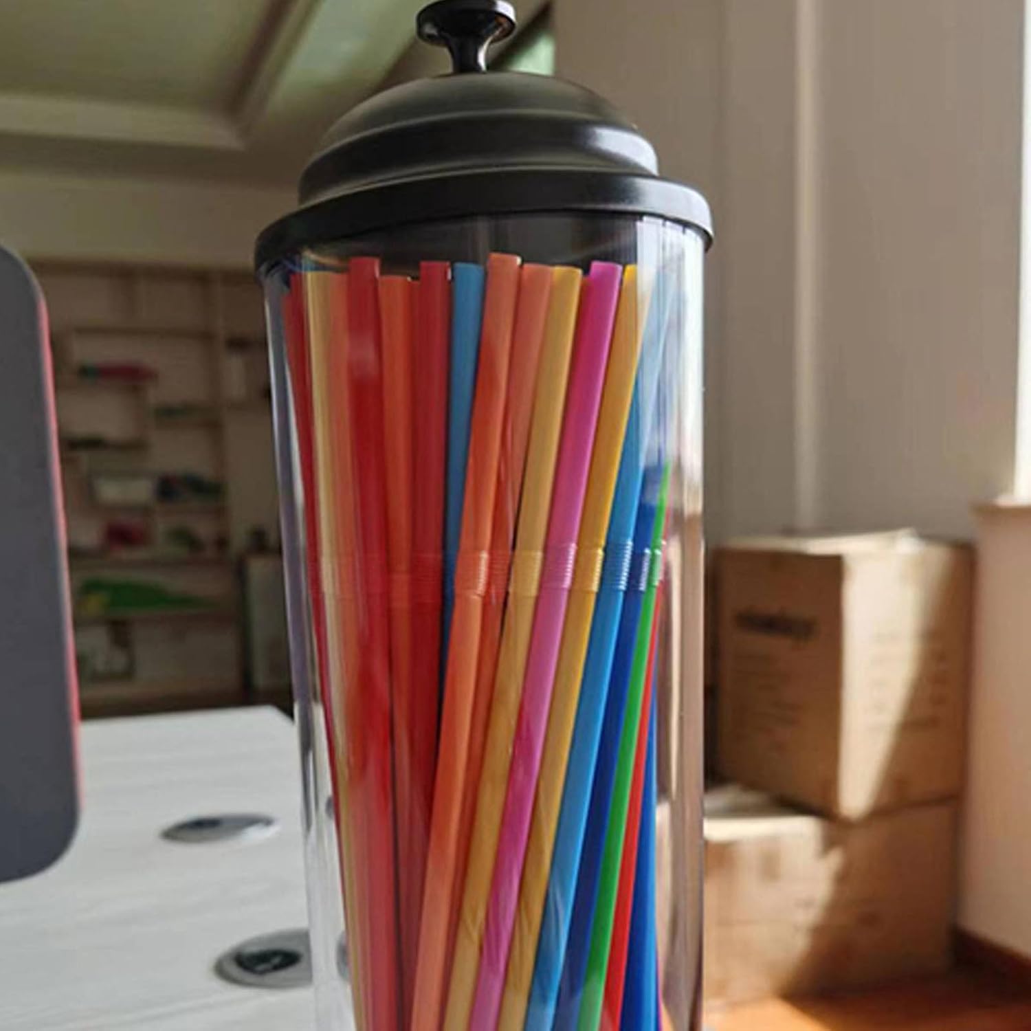 Straw Dispenser Functional Straw Holder Container for Public Spaces Enhancing Customers Service Dining Room Organizers