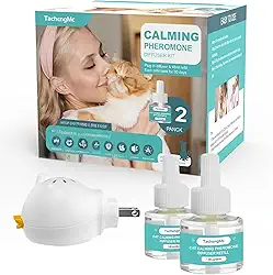 Difusor calmante para gatos, difusor calmante de feromônios para gatos, difusor calmante premium para gatos, alívio da ansiedade com 1 difusor + 2 refis de 48 ml