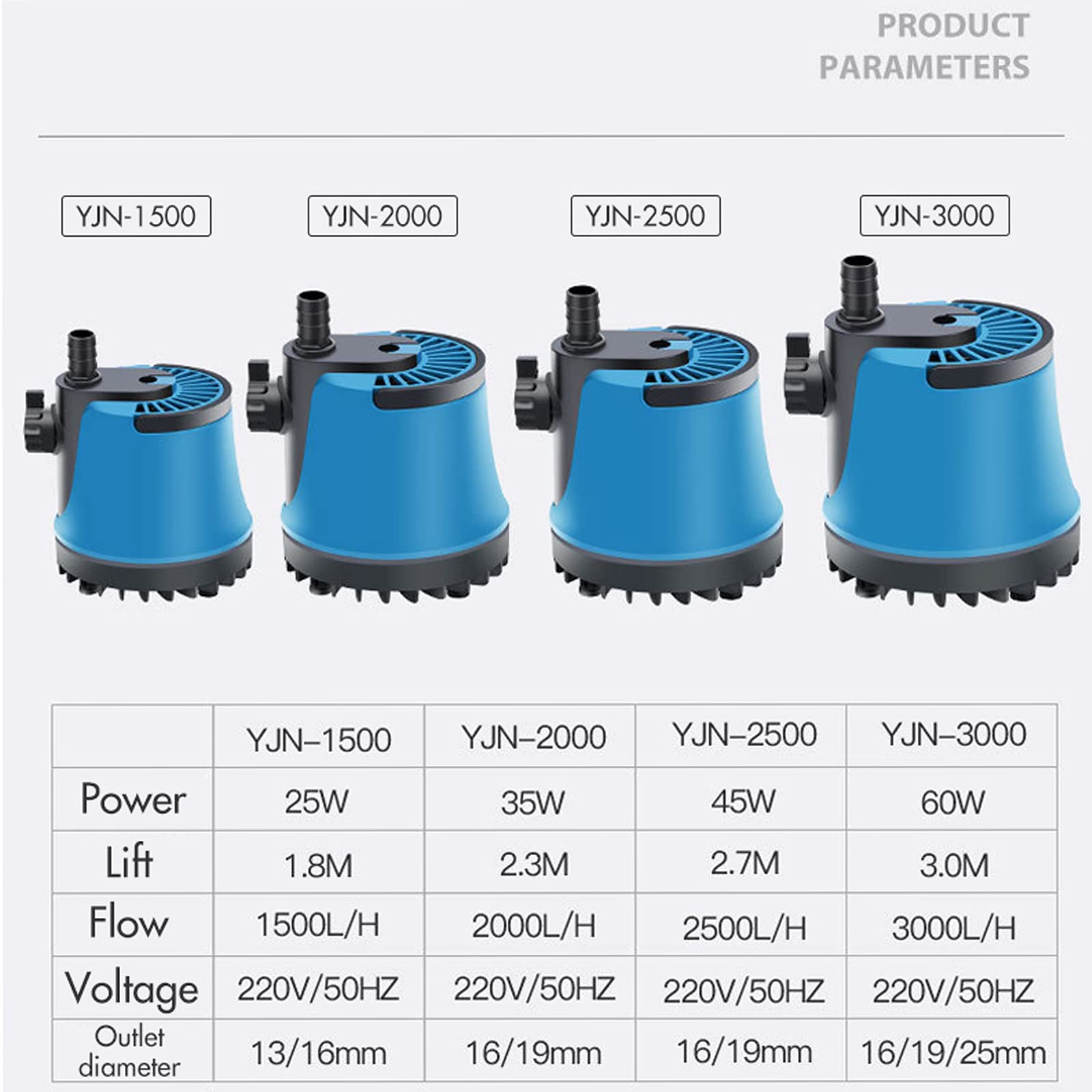 Bomba de Agua Sumergible de 220 V 25/35/45/60 W Bomba de Fuente de Cascada Sumergible para Pecera de Acuario para Fuente de Jardín Enchufe de la UE