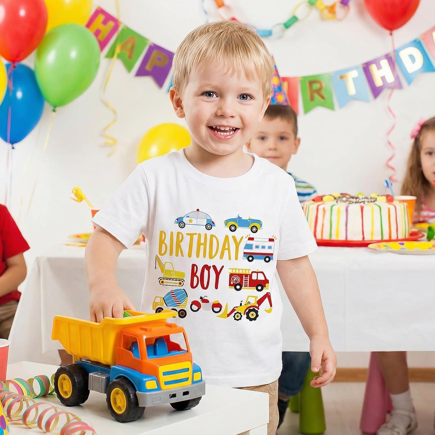 UNICOMIDEA Birthday Shirts Boy Cotton Front Cartoon Back Number Printed T-Shirt for 2-5 Years - Image 4