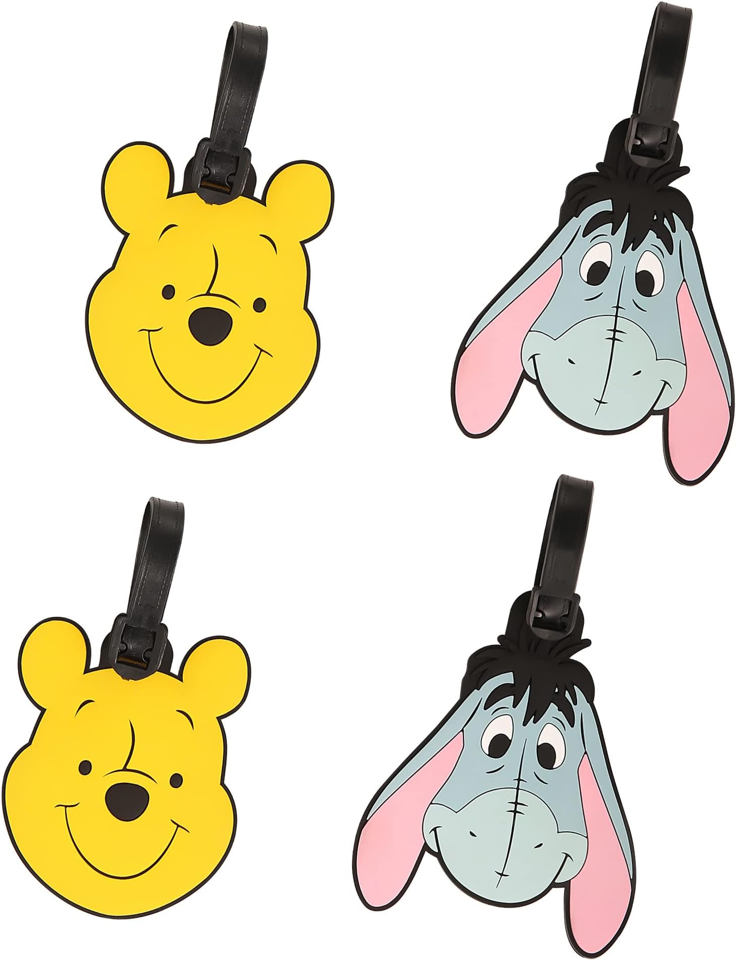 Disney Eeyore and Winnie The Pooh Luggage Tags PVC 4Piece