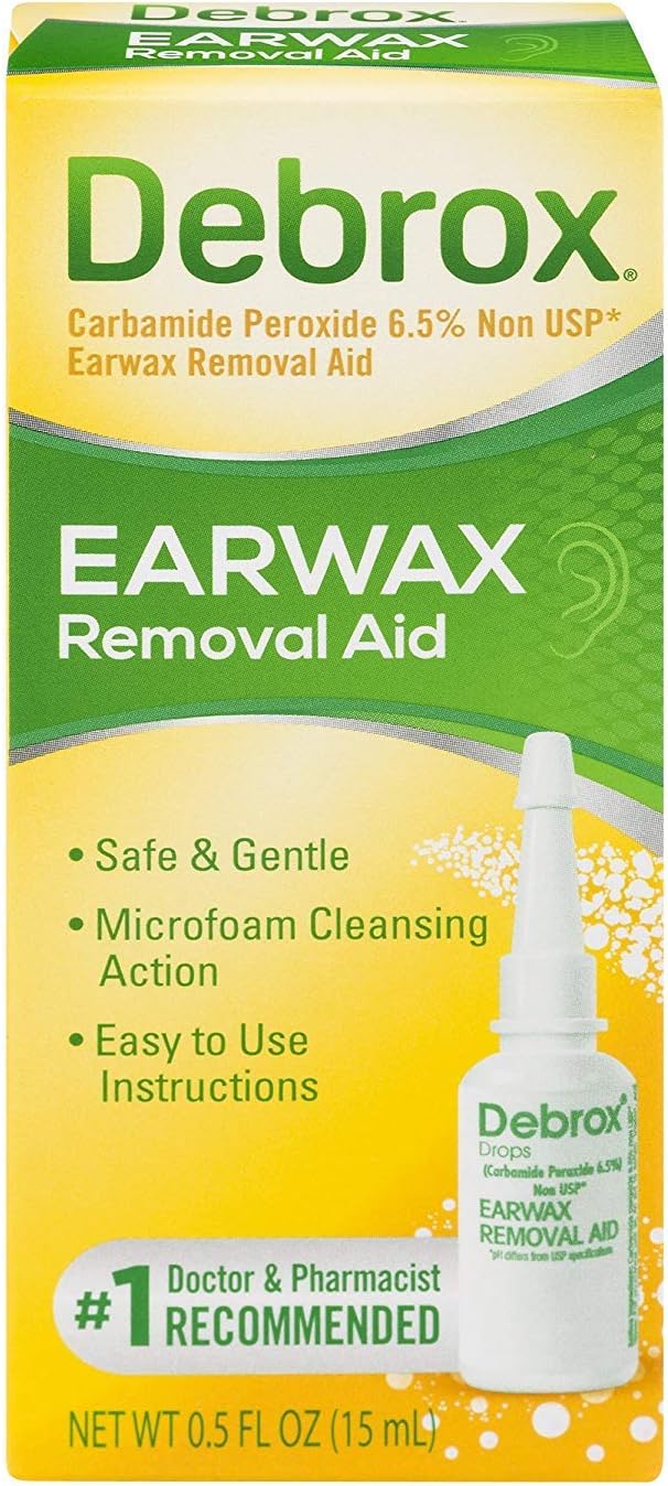 Debrox Earwax Removal Aid Drops 0.5 oz, Pack of 2