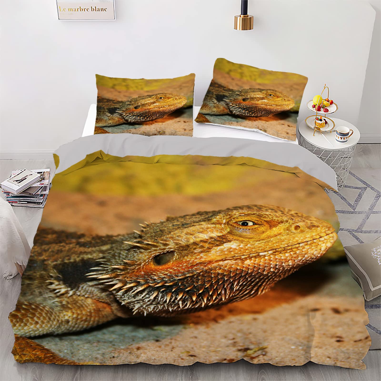 Housse de couette 200x200 animaux fermeture éclair pour linge de lit facile