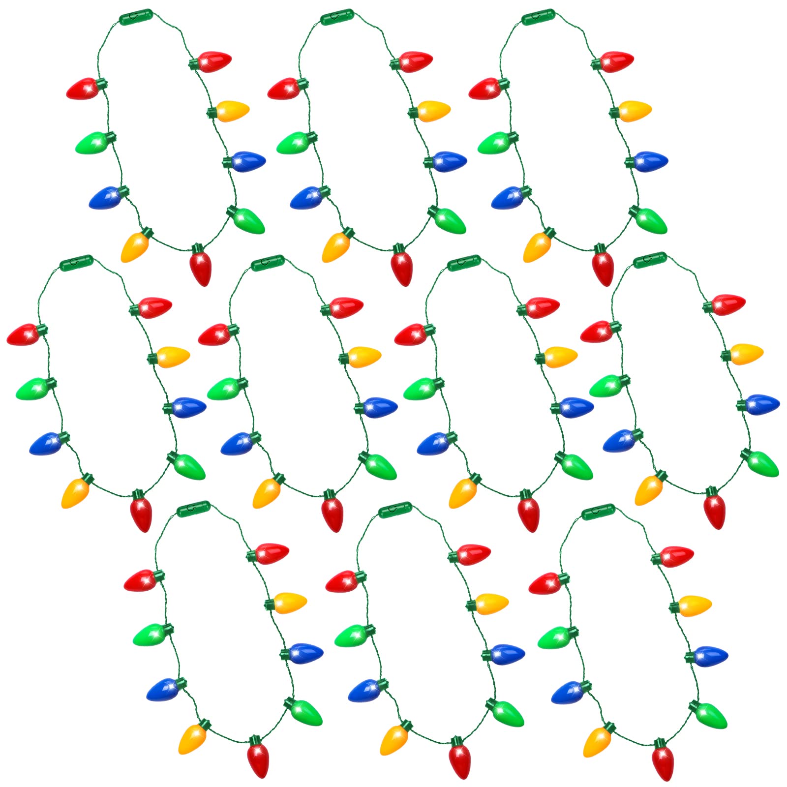 Cppslee Christmas Light Up Bulb Necklace Christmas Necklace Led