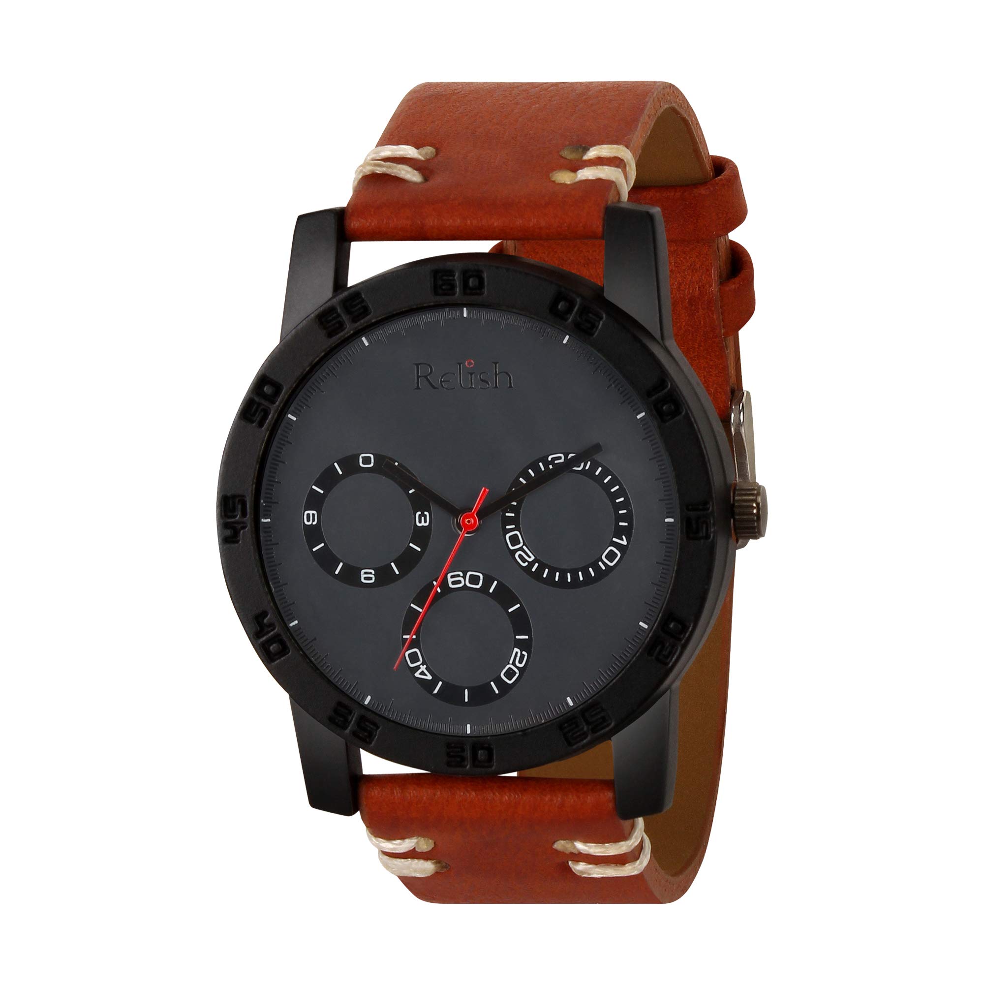 Relish Mens Black Stainless Steel Case Analog Display Quartz Watch | RE-BS1093 (B08DJ43LW1) Amazon Price History, Amazon Price Tracker