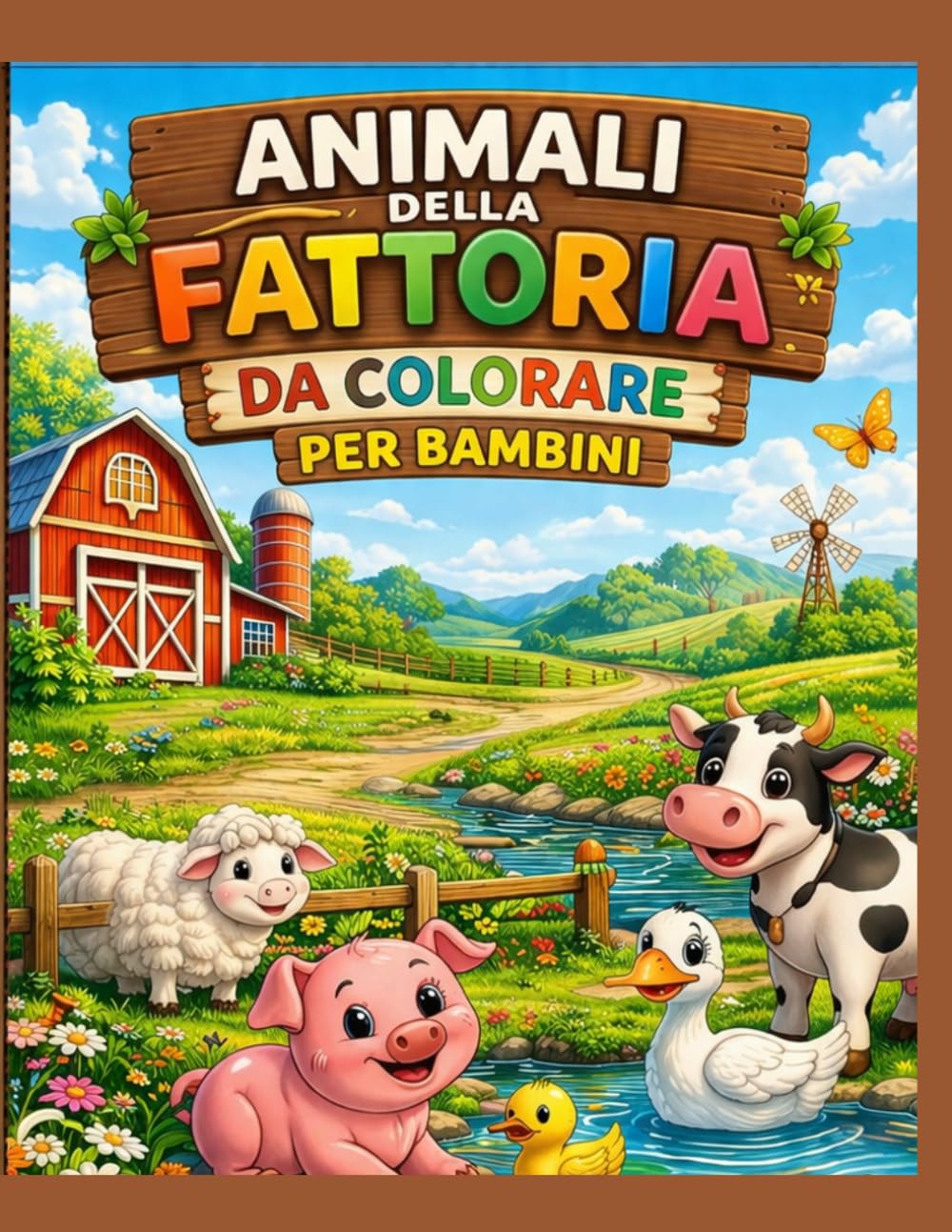 30 Animali della Fattoria da Colorare: Divertimento e apprendimento per bambini 3–6 anni