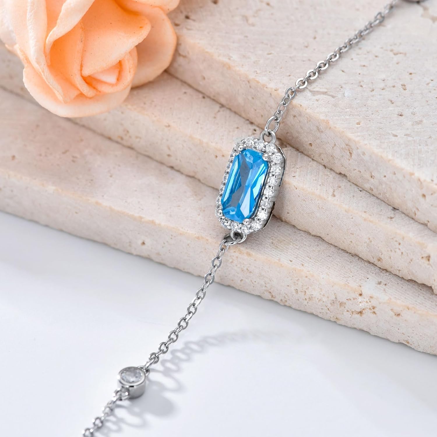 Crystal Bracelet 925 Sterling Silver Adjustable Bracelet Jewelry for Women - Image 2