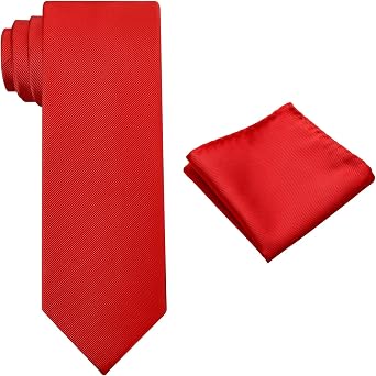 KOOELLE Mens Tie Set Solid Color 3.15" 8CM Formal Tie and Pocket Square Set For Men
