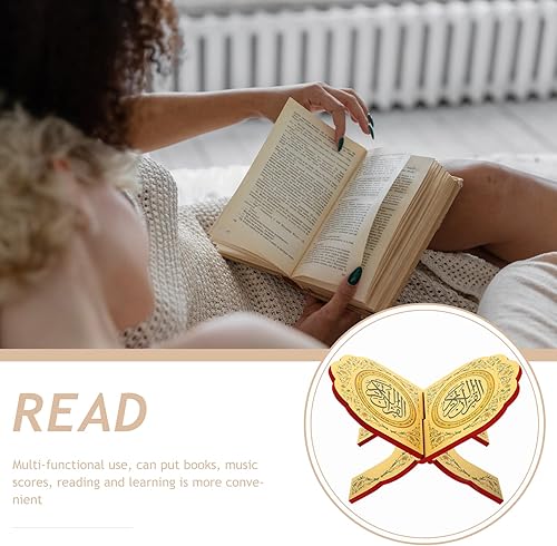 Miniatura 7 de LOGOFUN Quran - Soporte plegable de madera para libros de Corán, estantería de lectura de escritorio musulmán para oficina y hogar