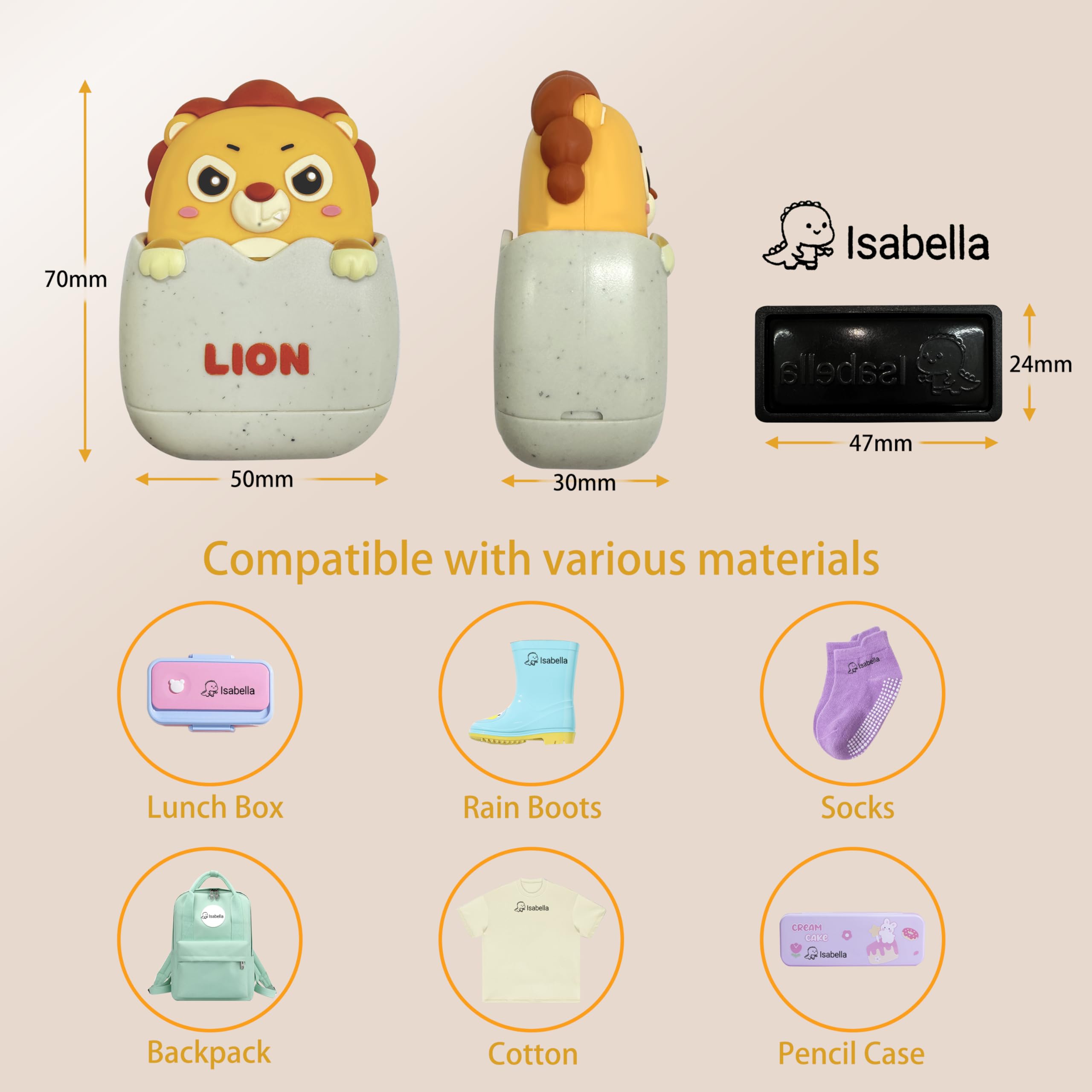 Melu Kids&reg; Timbro Personalizzato Per Bambini - Per Abbigliamento