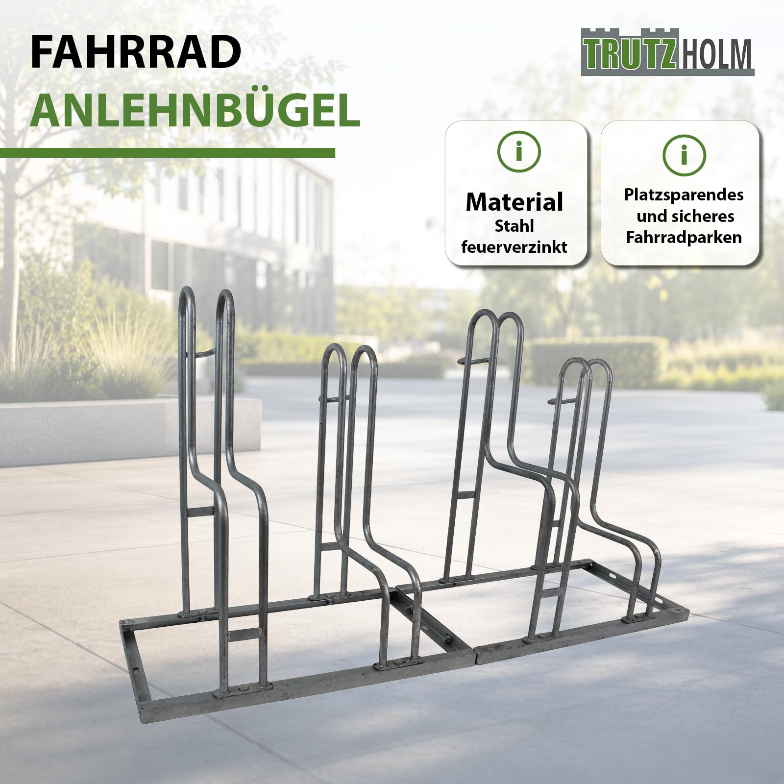 TRUTZHOLM Fahrradständer Hoch- und Tiefaufnahme 4 Fahrräder feuerverzinkt
