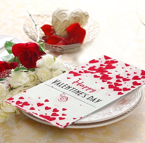 Miniatura 4 de PerKoop 400 servilletas desechables para el día de San Valentín, servilletas de mano para el hogar, cocina, baño, vacaciones, San Valentín, boda,
