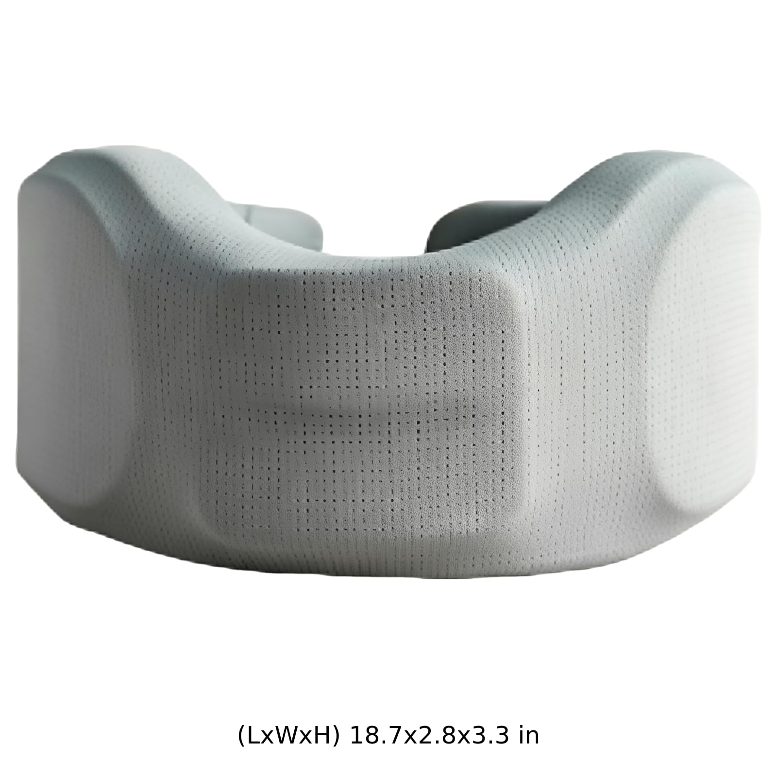 Nackenstütze zur Haltungskorrektur, weiche Halskrause mit bogenförmiger Stütze, atmungsaktives Ice-Silk Material zur Entlastung bei Ermüdung, fördert die Nackenposition, Grau, L 47,5 x 8,4 cm