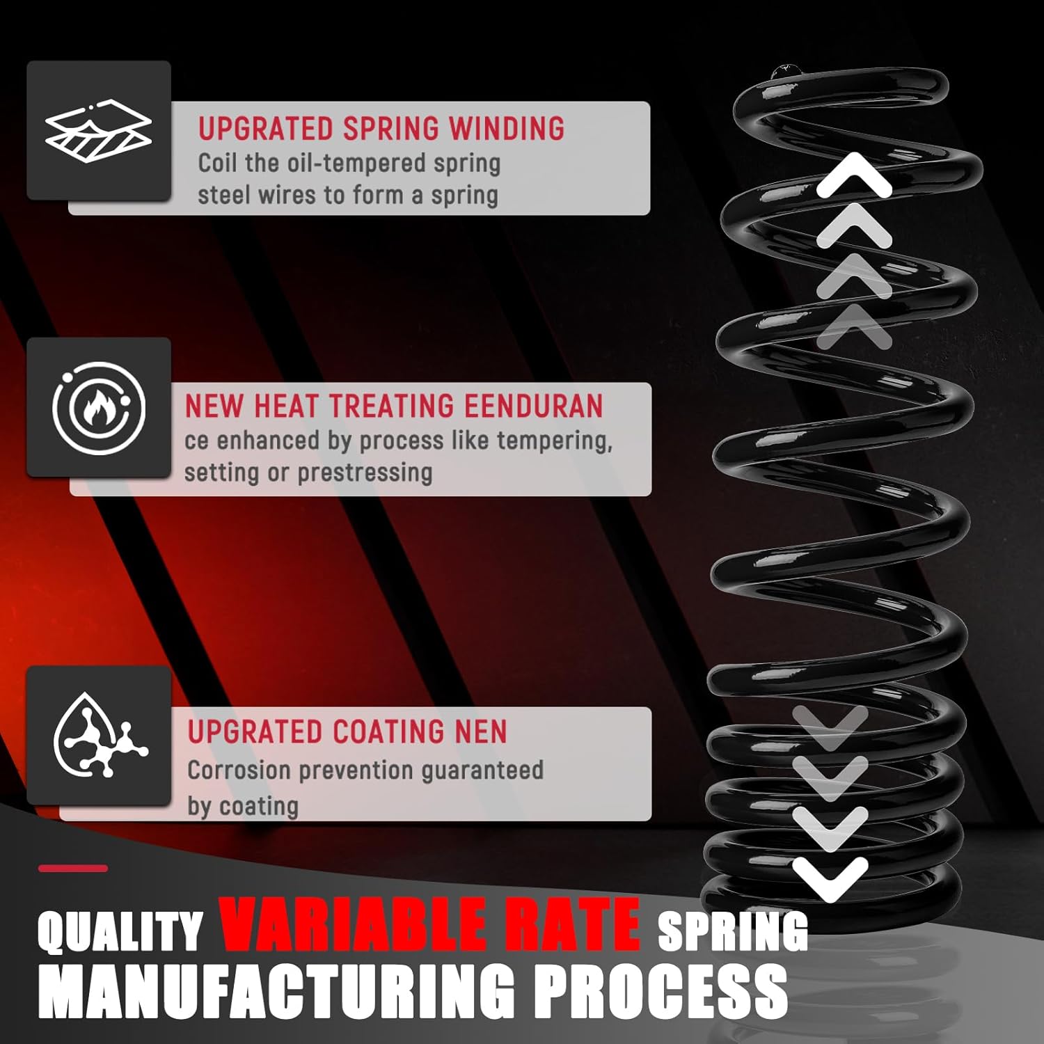 929-921 2.5"-3.5" Lift Rear Heavy Duty Coil Springs for Ram 1500 2019-2025 2WD 4WD, Provide 70% Extra Load (Additional 1200 lbs),Black