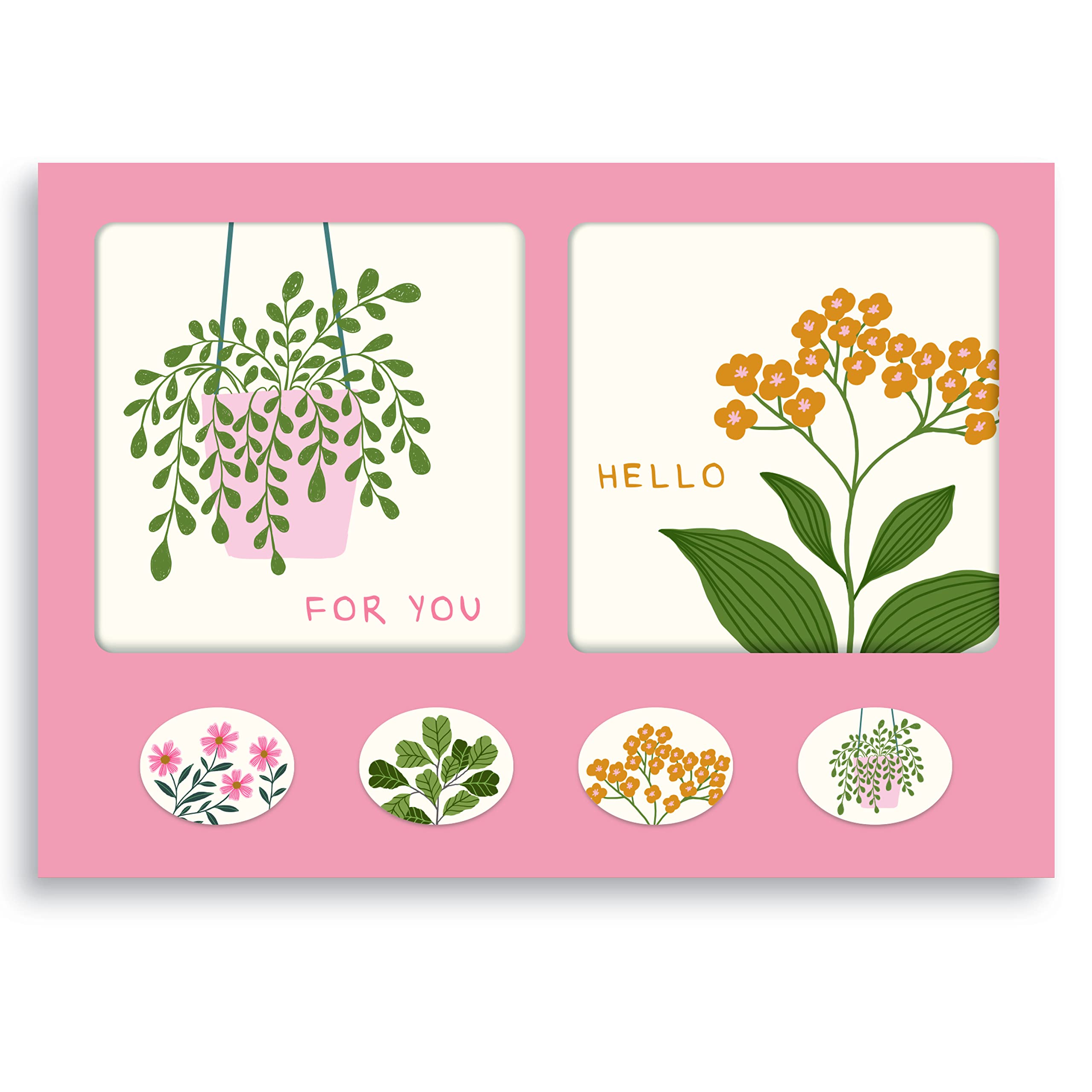 Studio Oh! Assorted Mini Note Card Sets with Stickers, 12 Blank Cards, Stickers &amp; Small Envelopes, Greeting Notecards for Birthday, Thank You Notes, 260 GSM Textured Paper Weight, Floral Notes