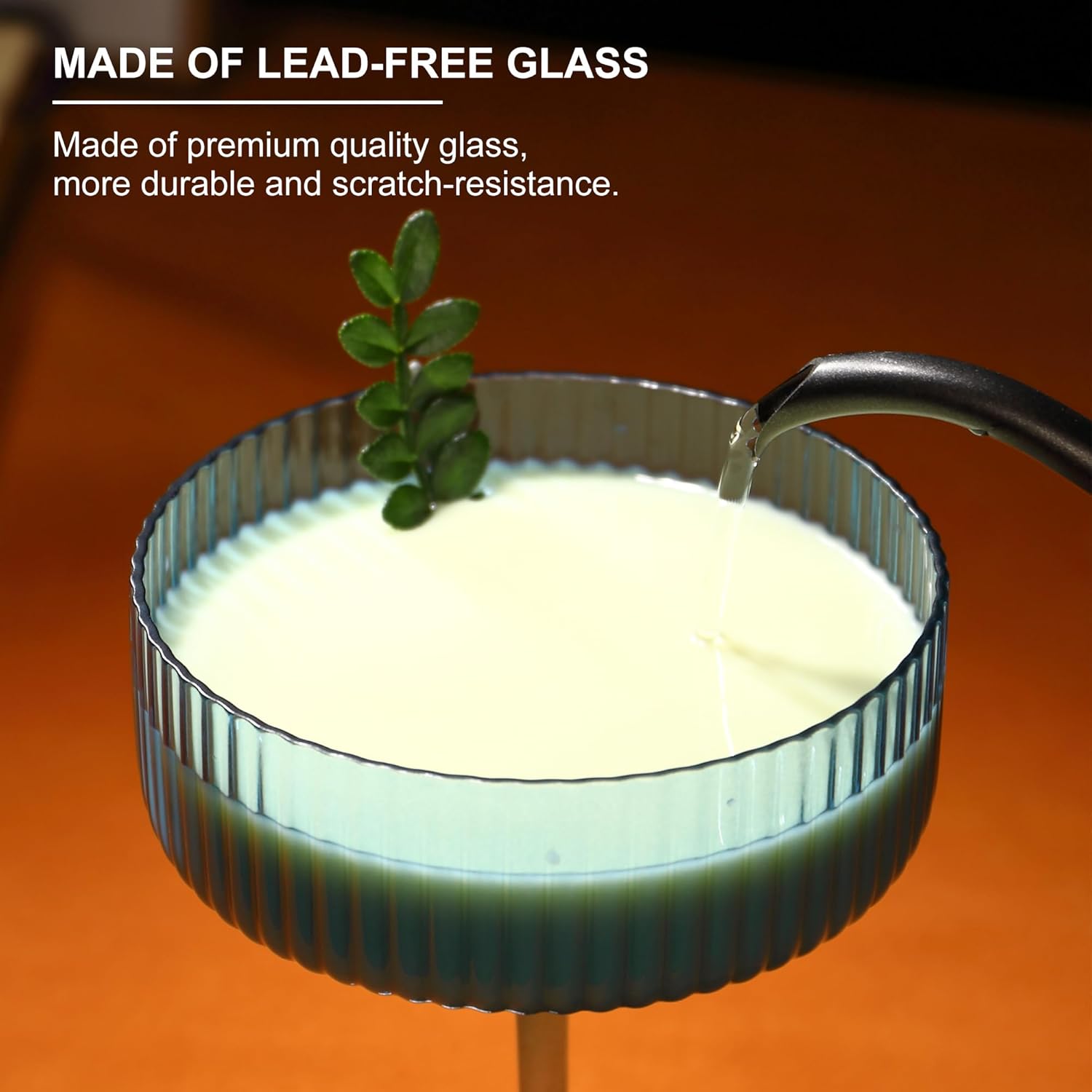 6 Pcs Ribbed Coupe Glasses, 10 oz Vintage Martini Glasses Set, Cute Espresso Martini Glass & Champagne Coupe Glass, Elegant Bar Glassware for Cocktails, Wine, Outdoor Entertaining & Gifts - Image 5