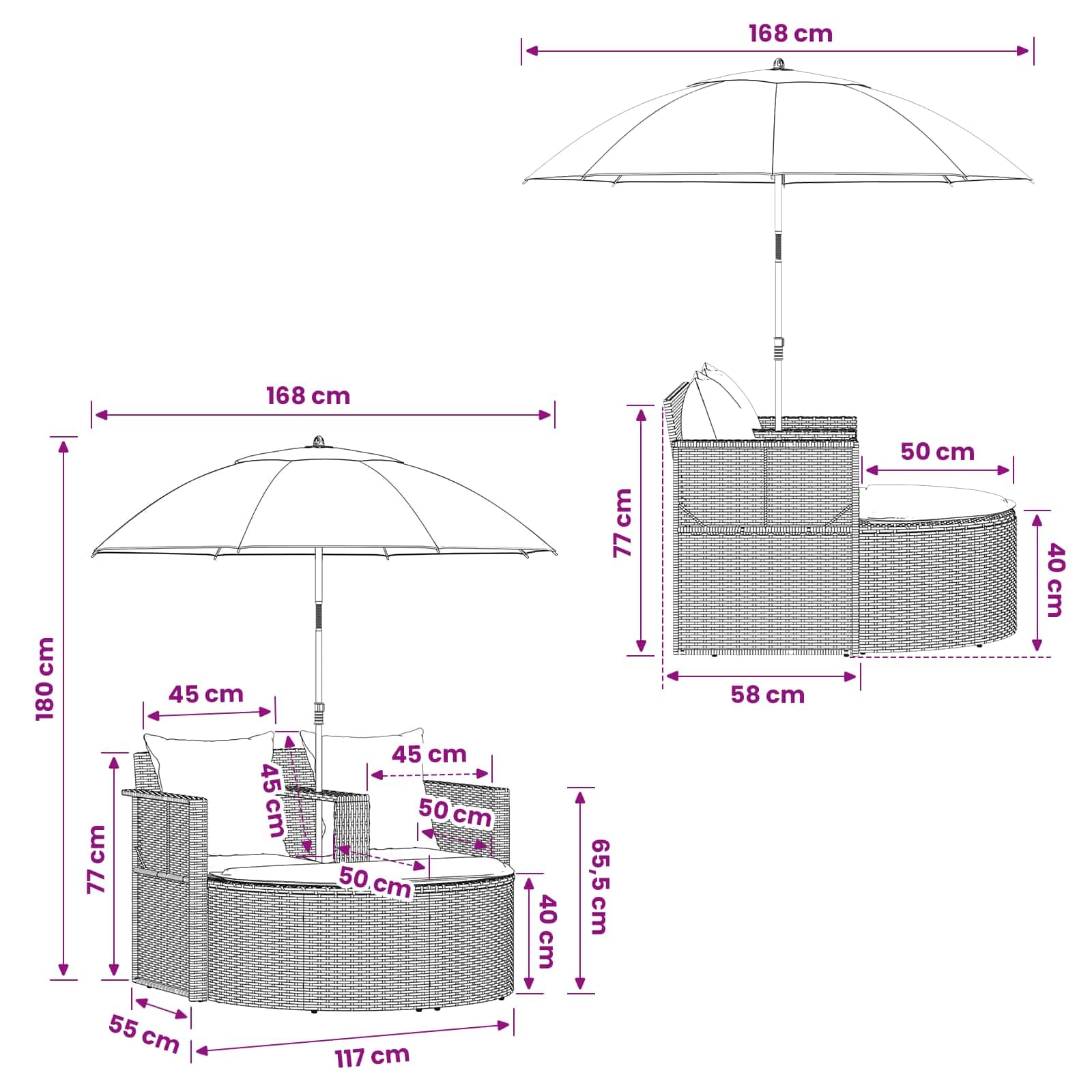 vidaXL Garten-Sofa mit Kissen 8 pcs Beige und Hellgrau Poly-Rattan, Garten-Sofa, Robustes und wetterfestes Möbel für gemütliches Entspannen, moderner Sitzplatz im Freien
