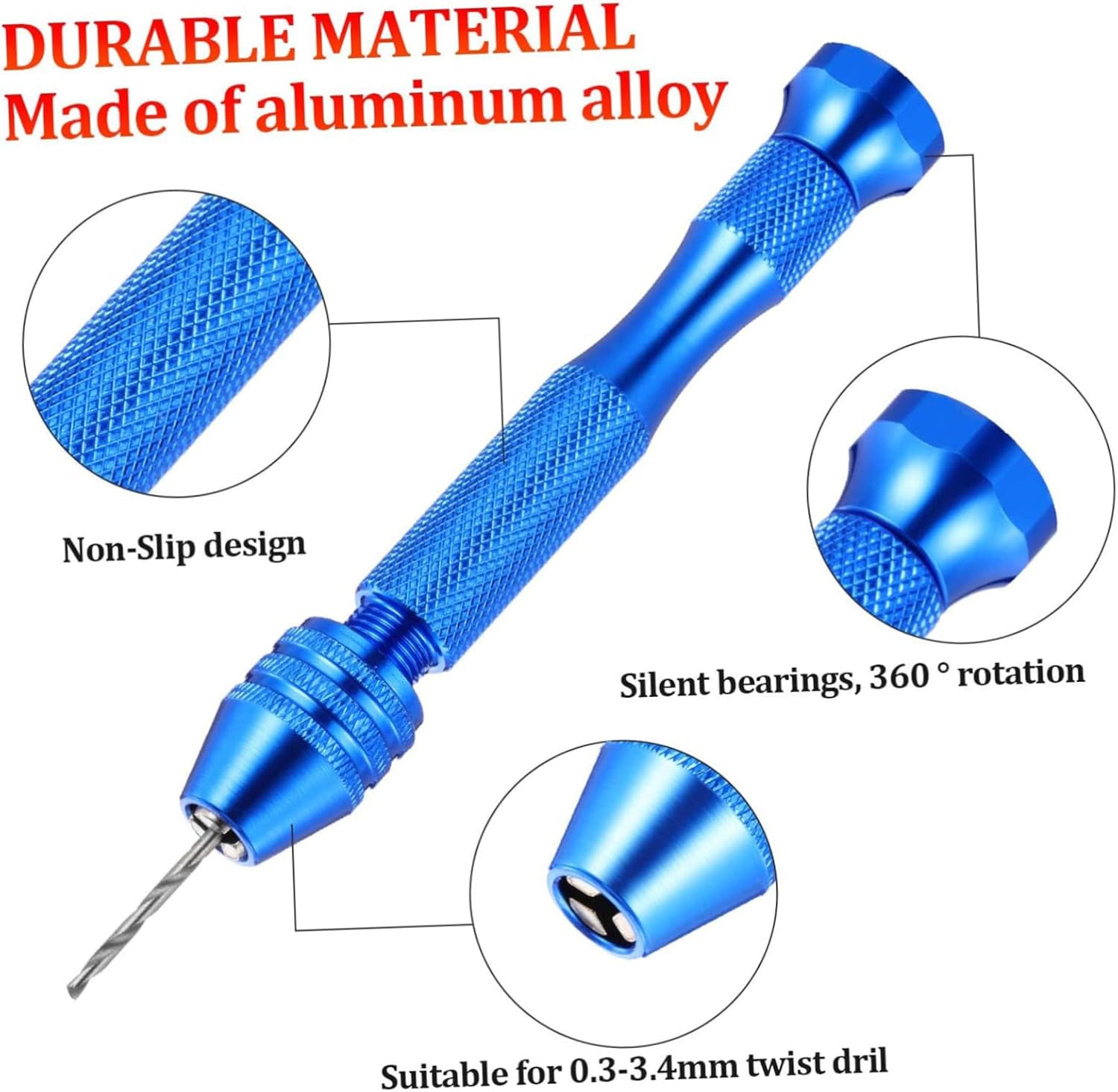 Uonlytech 228pcs Precision Pin Vise Mini Hand Drill Set Rotary Tool Drill Bits for Crafting Electronics and Model Making Portable Easy to Use