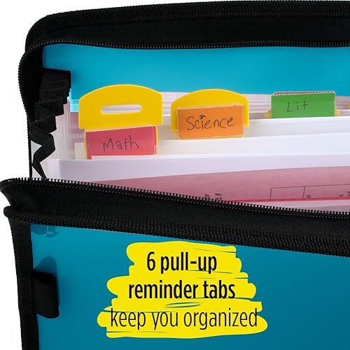 Miniatura 2 de Five Star - Archivo expandible 7 bolsillos expansibles cierre de cremallera personalizable con pestañas color negro 72506  1 paquete