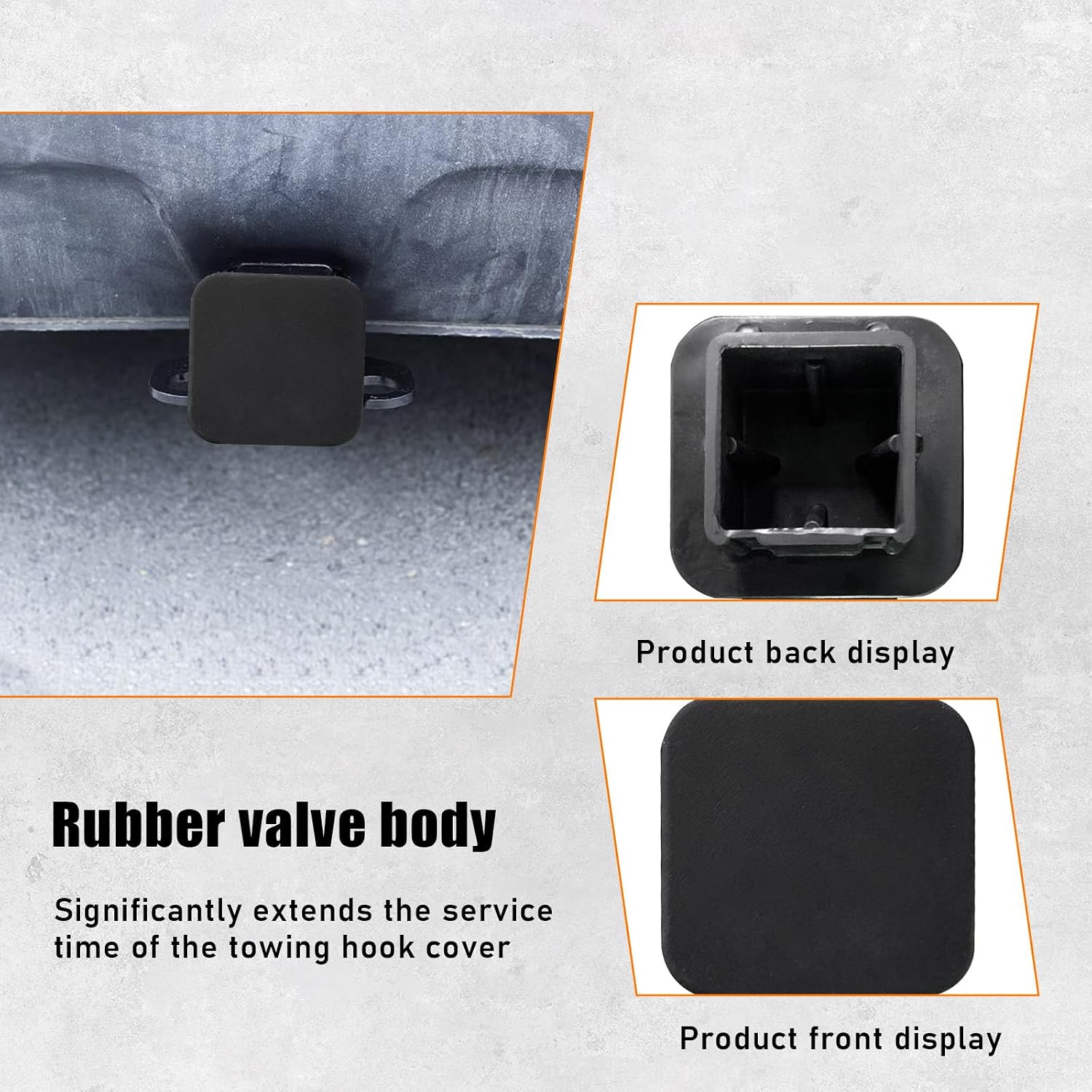 Ohleats Trailer Hitch Cover, 2 Inch Hitch Cover Tube Plug Insert, Rubber Tow Receiver Tube Hitch Dust-Proof Plug fits 2" Receivers, Universal Exterior Trailer Car Accessories (Black)