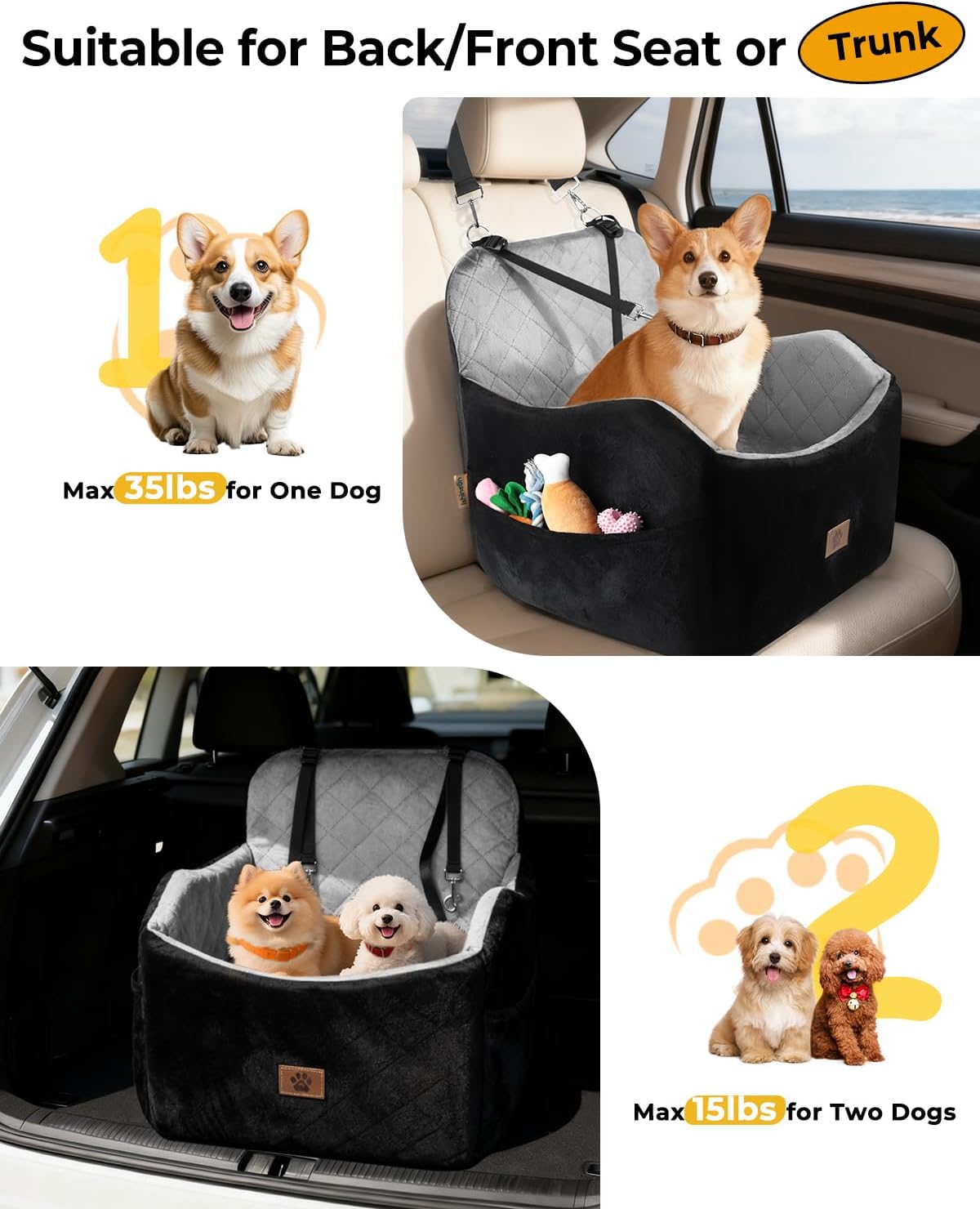 Dog Car Seat Booster for Small/Medium Dogs... 16 Dog Car Seat Booster for Small/Medium Dogs...