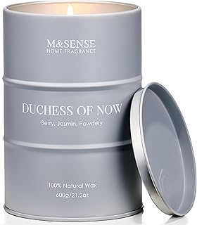 M&SENSE Large Soy Bergamot Jasmin Scented Candles for Women Home Scented, 21.2oz 120 Hours Long Lasting Burning, Unique Candle Gifts Cozy Room Decor for Bedroom