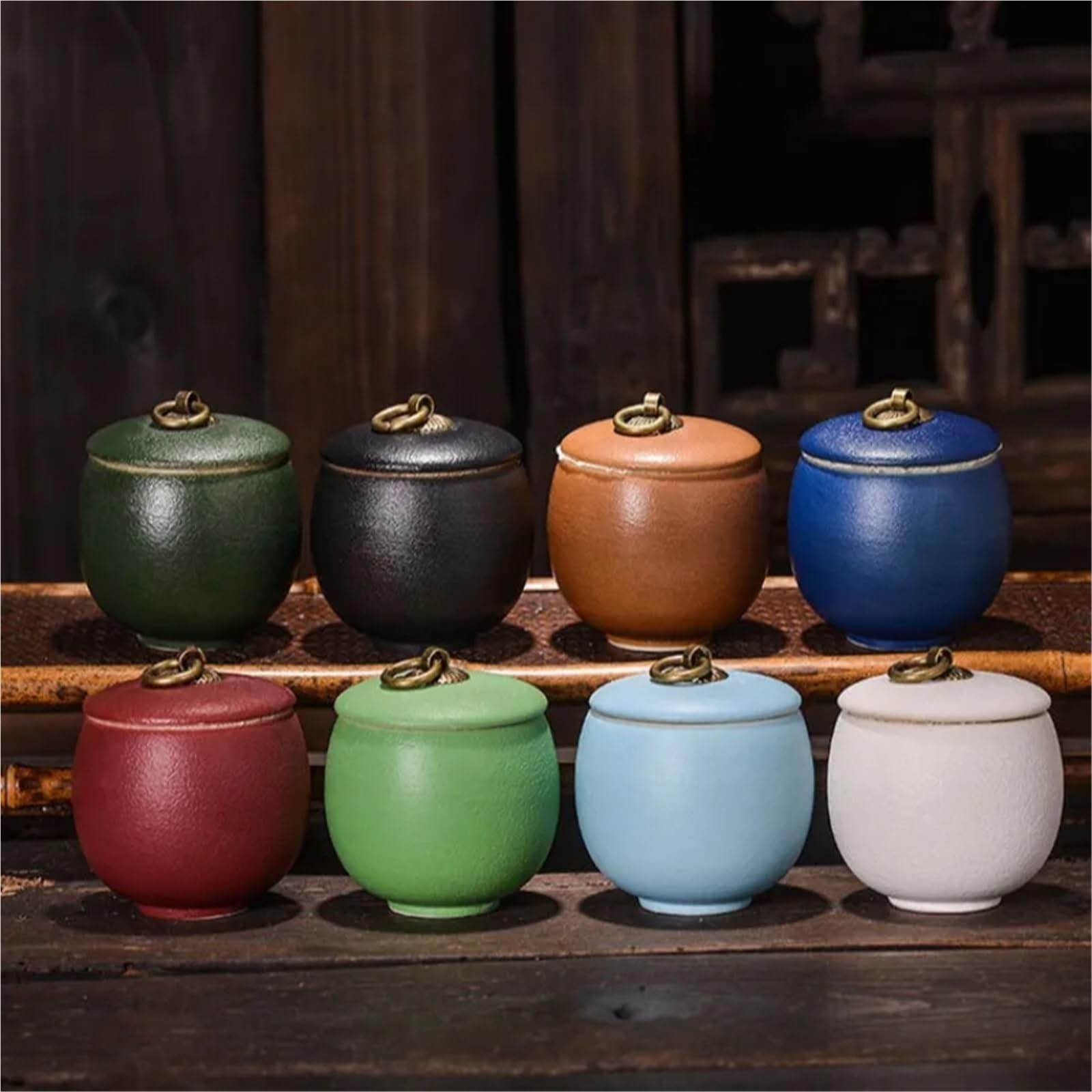 Lata De Té De Cerámica Tarro de almacenamiento cerámica Color creativo, botella té y café multifuncional, contenedor lata viaje portátil