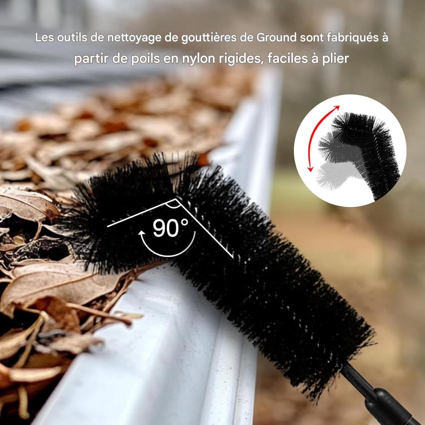 Outils de Nettoyage de Gouttières Outil de Nettoyage de Toit Télescopique
