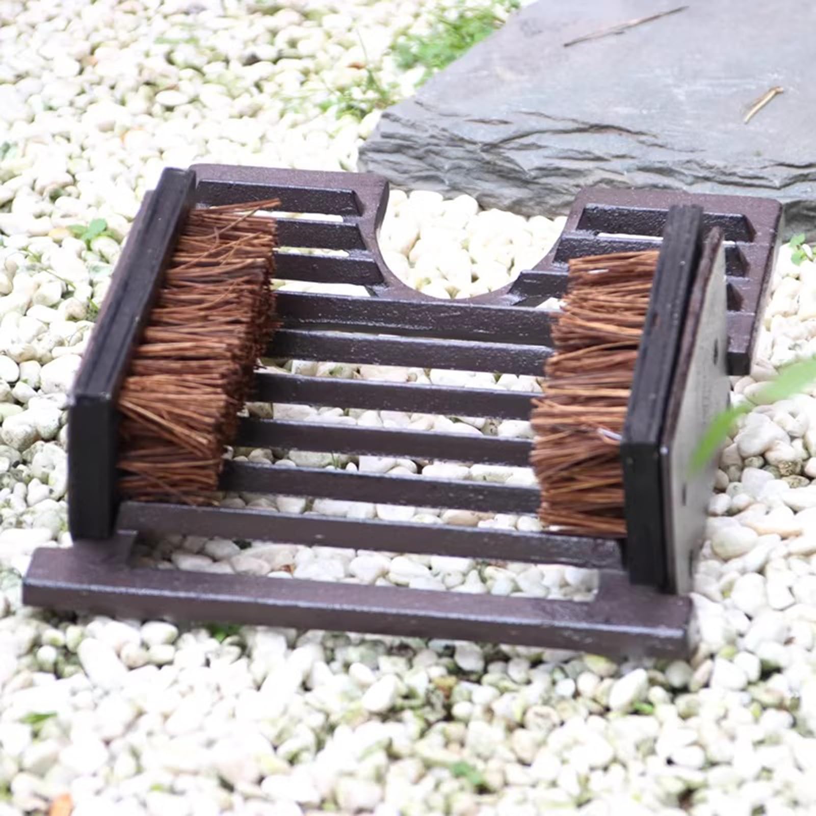 Żeliwna Szczotka Do Butów, Rdzawobrązowa Szczotka Do Czyszczenia Butów Z Włosiem, Wysokość 11cm Mata Do Skrobania Butów Na Werandę, Przedpokój