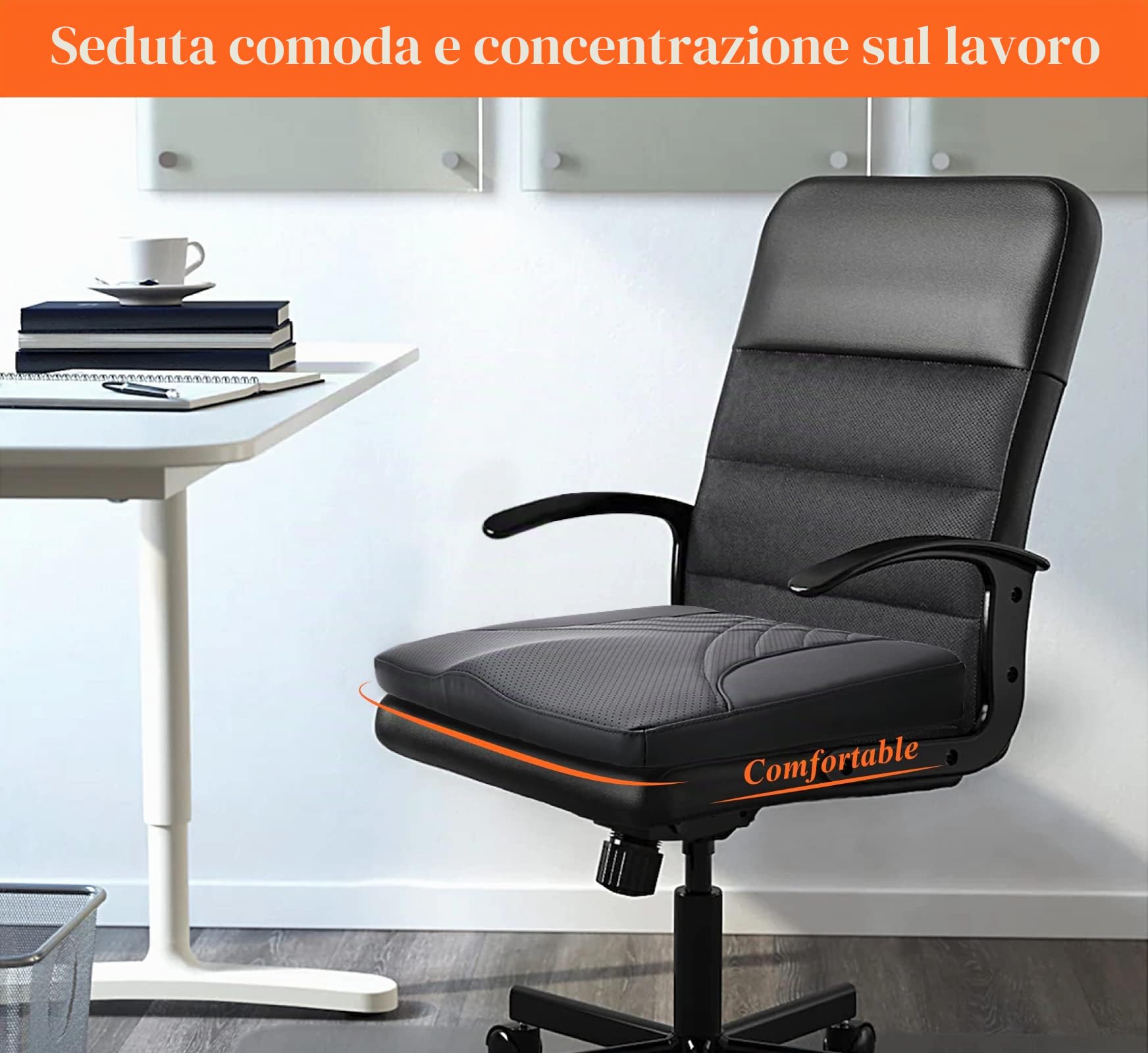 Kingphenix - Cuscino per sedile auto premium, cuscino per sedile del conducente in memory foam per migliorare la visuale di guida - Sollievo dal dolore al coccige e alla parte bassa della schiena