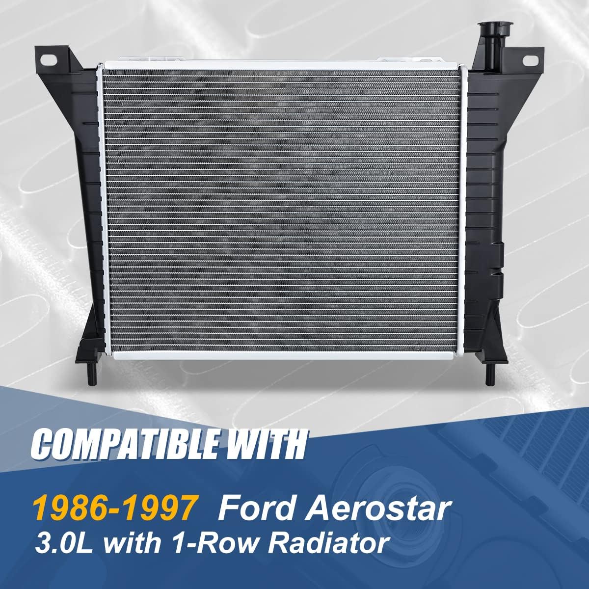 Auto Dynasty Radiator Compatible with 1986-1997 Ford Aerostar 3.0L, DPI 901 Factory Style 1-Row Cooling Radiator, Aluminum Core