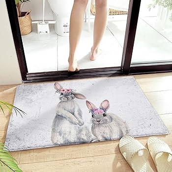 Amazon | バスマット 足ふきマット うさぎ 可愛い 動物 風呂