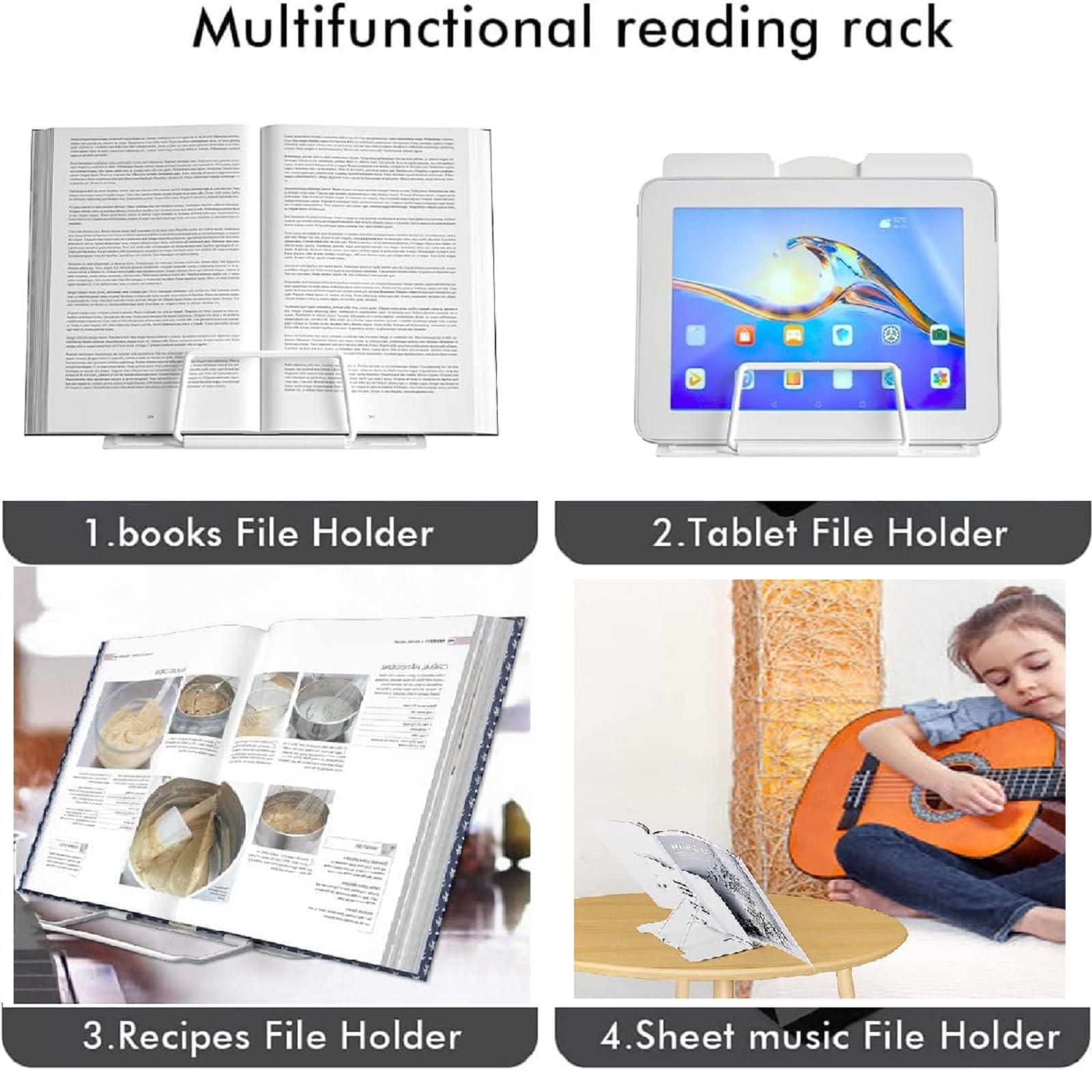 Support De Livre Métal Réglable - Porte-livre Chevalet, Pour Recettes, Tablettes, Bureaux